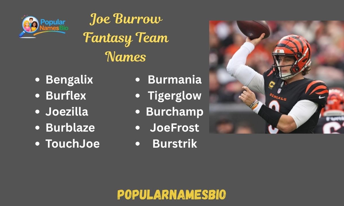 450+ Joe Burrow Fantasy Team Names Funny, Dirty & Good For Girls 2026