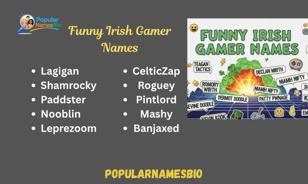 Funny Irish Gamer Names
